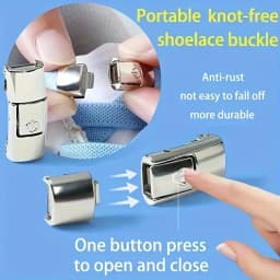 10PCS Shoelaces Buckle Lock Metal Quick-Release No-Tie Shoe Laces Stylish Press-On Buckle Locks- Hassle-Free, Adjustable Fit