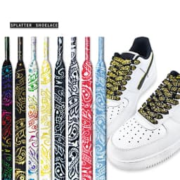 NEW 1Pair Gilding Flat Shoelaces Sneakers laces for shoes Hand-painted Sports Casual Basketball Tennis Shoelace length 120/140CM