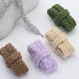 Fall Winter Fluffy Shoelaces Trendy Coolstring 15mm Wide Flat Plush Towel Halloween Christmas Chunky Fuzzy for Casual Sneakers