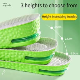 Height Increase Insole for Men Growing Sole Shoes Insoles Unisex Quality Sports Air Shock Absorbing Anti-Odour Shoe Pads 1Pair