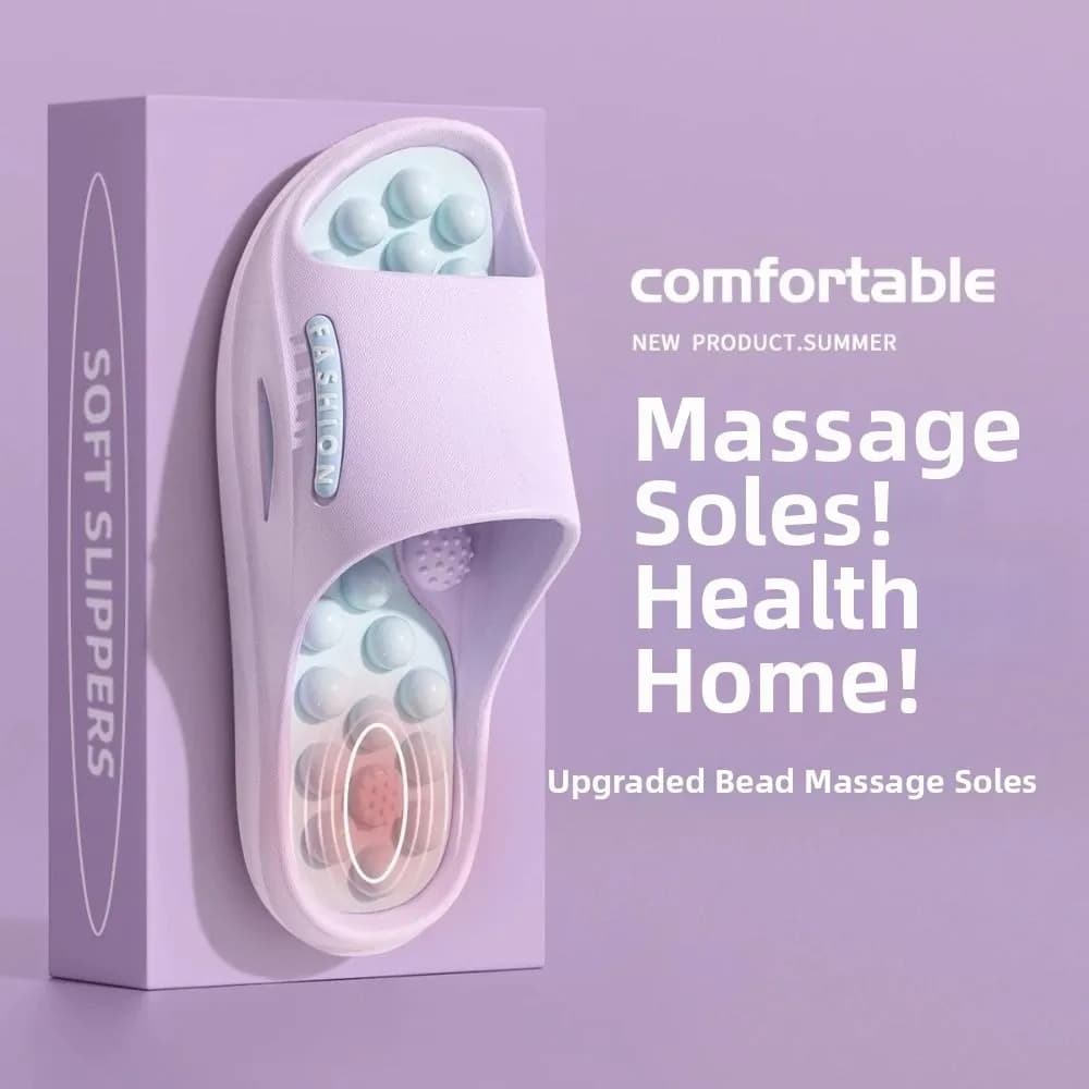New Hot Non-slip EVA Thick Sole Slippers Summer Style Foot Acupressure Bathroom Slippers Comfort Home Slippers Women Beach Wear