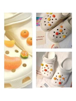 Simulated Orange Flap Series Funny Clogs Buckle Interesting Shoe Accessories Ins Popular Footwear Decoration DIY Designer Charms