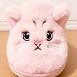 Solid Color Faux Fur Cat Home Slippers Couple Winter Warm Plush Soft EVA Slides Women Indoor Non-slip Sandals Adults Flip Flops
