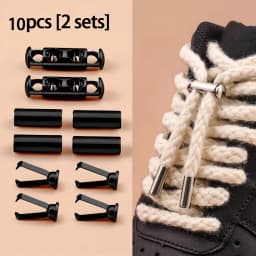 10Pcs/2set Spring Buckle No Lace Rope Lock - No Installation, for Shoelaces, Hoodies, Jackets, Pants and Cable Finishing