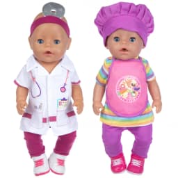 38cm doll clothes for 43cm Bebe doll boy clothes pants blue elephant set for 17" doll fur pajama