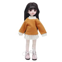 1/6 BJD Doll Clothes Accessories 28cm Doll Toys Rainbow Striped T-shirt Long-sleeved Clothes In Summer
