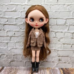 New Handmade Vintage Gird Suit Coat Tube Top and Skirt Clothes for Blyth Azone OB24 Licca Doll Outfits Accessories