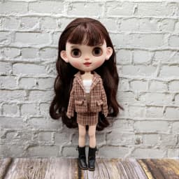 New Handmade Vintage Gird Suit Coat Tube Top and Skirt Clothes for Blyth Azone OB24 Licca Doll Outfits Accessories