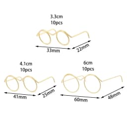 5PCS Retro Metal Round Doll Glasses Frame Lensless Miniature Eyewear Great Collection Cool Eyeglasses For Blythe Doll Accessorie