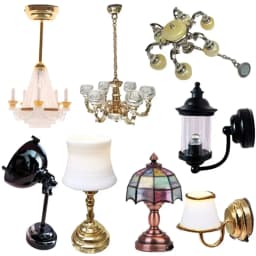 1:12 Scale Dollhouse Miniature Desk Lamp LED Lamp Wall Light Lamp CeilingLamp Doll Decor Toy Doll House Decoration Accessories