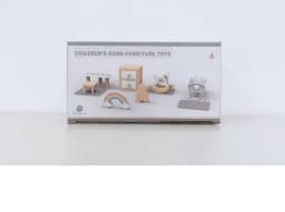 Modern dollhouse furniture kitchen wood miniature bathroom bedroom dolls house kitchen items table and chairs baby accessories