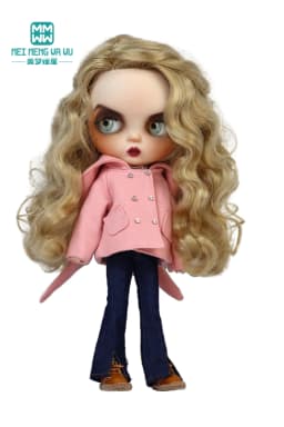 Blyth Doll Clothes Azon OB22 OB24 Fashion Wool Jacket Coat Sweater Jeans Doll Accessories