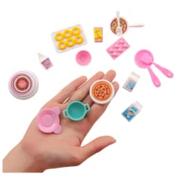Dollhouse Mini Kitchen Food for Doll 43 Pcs Dinner Set Fork Knif Plate Pizza Soup Tableware Cute Kids Toys Doll Accessories