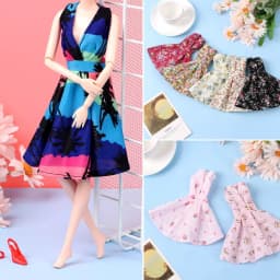 Fashion Doll Dress Girl Floral Clothes Handmade Doll Floral Dresses For 30cm Doll Accessories