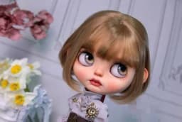 Blythes Doll Wigs Fit the 1/6 Size of the Stylish New Versatile Short Bob Hair with High Temperature Silk Wig in Linen Pink Gold