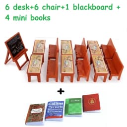 13pcs/set LOLs Doll Accessories School Classroom Pretend Play Toy Desk Blackboard Suitable 8cm Pig Animal Doll Girls Xmas Gifts