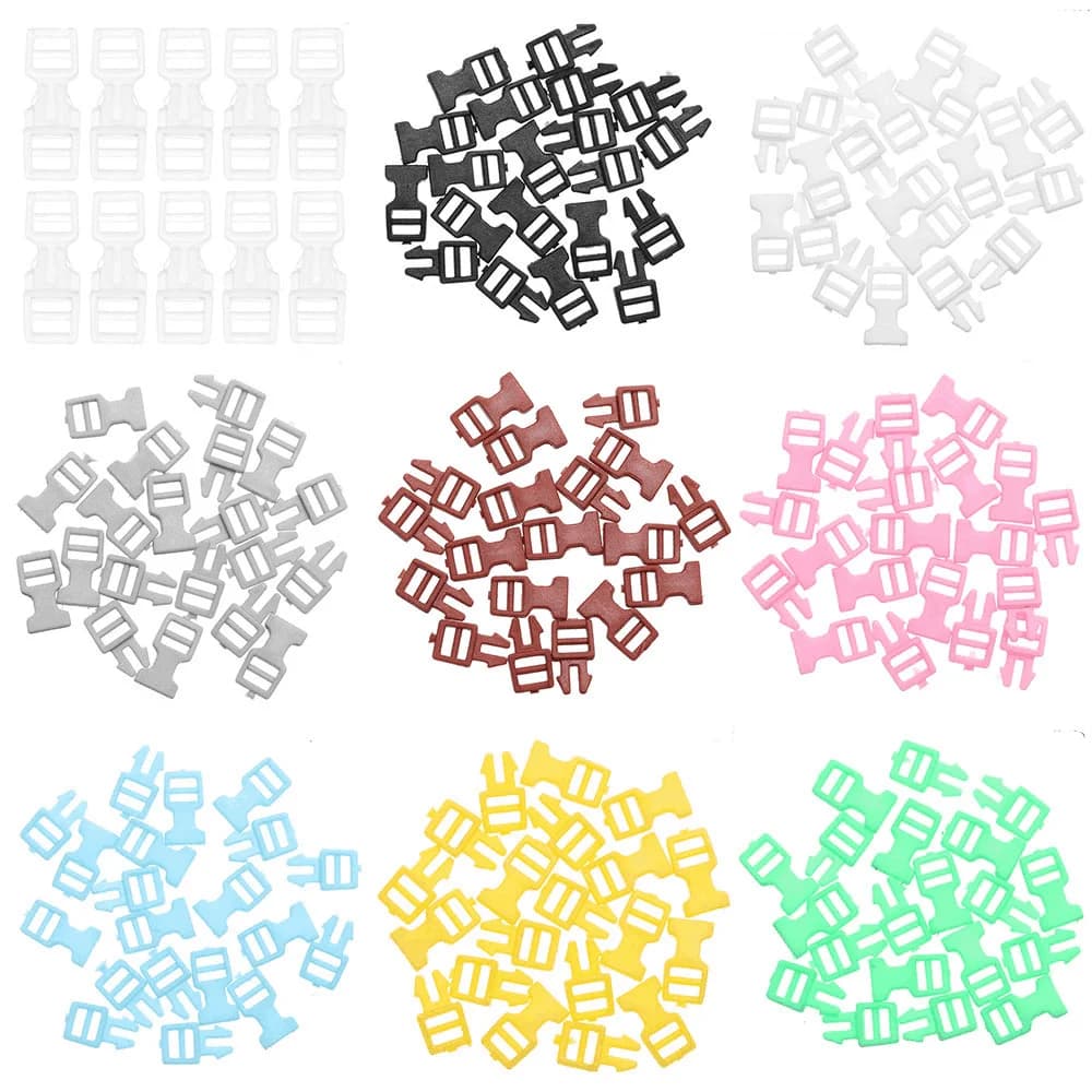 10pcs 4mm Mini Buckle Plastic Buckles Handmade Backpack Button Dog Collar Strap DIY Bracelet Outdoor Camping Webbing Asseccories