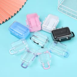 Fashion Mini Suitcase for Dolls Miniature Toys Trunk Dollhouse Decoration Lovely Small Clutch Jewellery Box Doll Handbag