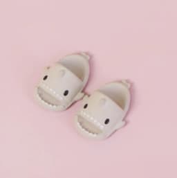 Pair Of 1:12 Dollhouse Miniature Things Cute Shark Slippers Doll Shoes Suit For Ob11 1/12 Bjd Doll Gsc DOD, YMY Doll Accessories