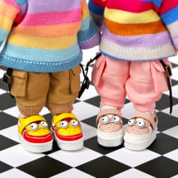 1 Pair of OB11 Doll Baby Shoes Big Eyes Cartoon Anime Cute Sneakers 1/12 Bjd Doll Shoes Decoration Detachable Doll PVC Material