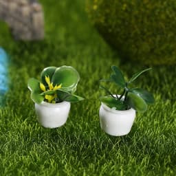 4Pcs Mini Flower Potted For Green Plant Simulation Plants Dollhouse Miniature Doll House Furniture Home Decoration