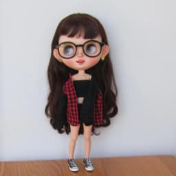 DLBell Blythe Doll Clothes Handmade Red and Black Shirt and Tube Top Shorts Set for Blyth Pullip Ob24 1/6 Azone ICY Licca Dolls