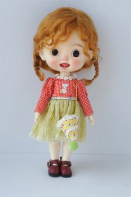 Fjusuns JD738 9-10inch 23-25cm 10-11inch 26-28cm Messy Baby Curly Soft Wave Mohair BJD Wigs QBaby Blythes Doll Accessories