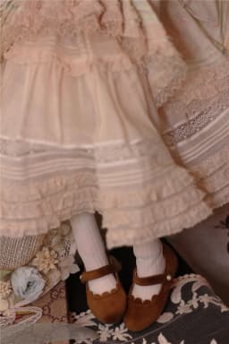 BJD Doll Shoes In Stock Girls Round Toe Soft Stain Elegant Daily Flat-Soled Pink Blue Lacy Single Buckle BJD Doll Accessories