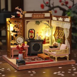 New DIY Wooden Dollhouse Miniature Landscape With Furniture Chinese Loft Doll Houses Assemble Toy Children Birthday Gift Casa