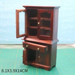 1:12 Miniature Dollhouse Furniture Model Play House Toy Cabinet Wooden Clamshell Desk New Diy Miniature Dollhouse Accessories
