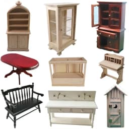 1:12 Miniature Dollhouse Furniture Model Play House Toy Cabinet Wooden Clamshell Desk New Diy Miniature Dollhouse Accessories