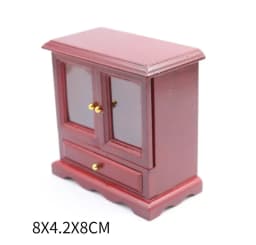 1:12 Miniature Dollhouse Furniture Model Play House Toy Cabinet Wooden Clamshell Desk New Diy Miniature Dollhouse Accessories