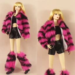 6 Scale Fur Coat Outfit for 11.5 Inch 30cm Doll - Various Styles Doll Accessories Gift for Girls