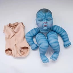 19inch Reborn Doll Kit Peaches Avatar in Blue skin 3D Painted Skin with Visible Veins DIY Reborn Doll Parts muñecas Kit reborn