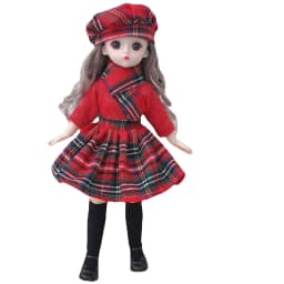 30 Cm 1/6 BJD Doll Winter Dress Set 23 Movable Joint Makeup Cute Girl Brown Eyes Doll with Fashionable New Skirt DIY Toy Gift