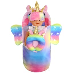 18 Inch Girl Doll Carry Bag Pink Rainbow Color 16" Baby Dolls Carry Out Sleeping Bag Child's Gift
