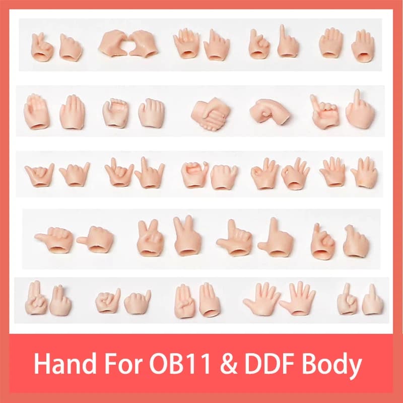 Replacement Hand For OB11&DDF BJD doll body spherical joint doll toy hands set obitsu11 body Doll accessories