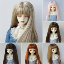 Jusuns JD371 1/6 1/4 1/3 YOSD MSD SD Soft Synthetic Mohair Doll Wig 6-7inch 7-8inch 8-9inch Full Bangs Miranda BJD Hair