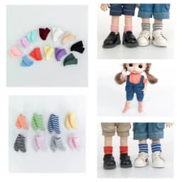 Short Ob11 Doll Socks Striped Cotton Doll Short Striped Socks Various Candy Color 1/12 BJD Doll Socks Kids Toys