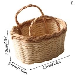 1:12 Dollhouse Miniature Storage Basket Vegetable Food Woven Frame Kitchen Model Decor Toy Doll House Accessories