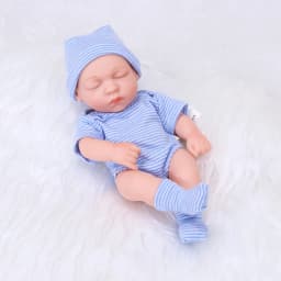 20cm Vinyl Reborn Dolls Lifelike Mini Doll Toys 17.74in Soft and Full Vinyl Doll Sleep Reborn Toy DIY Doll Toys Reborn Gift Doll