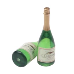 2 Pc Dollhouse Champagne Drink Bottles 1/12 Scale Mini Dollhouse Decor