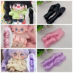 Msiredoll Wig Hair BJD Dolls Accessories For 20cm Cotton Doll Long Curly Hair Ponytail Chemical Fiber Wig