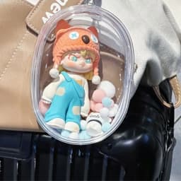 Labubu Cotton Doll Clear PVC Bag Portable Organizer Box Storage Pouch Bag Dustproof Sunproof Rainproof Mystery Box Doll Bag