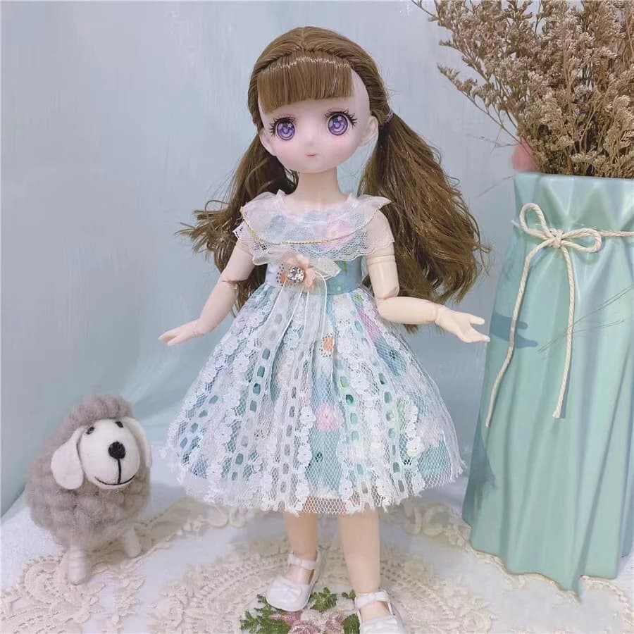 1/6 Kawaii Doll 30cm Cute Blyth Doll Joint Body Fashion BJD Dolls Toys with Dress Shoes Wig Make Up Gifts for Girl pullip