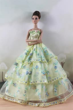 Handmade BABI Doll Clothes Dress Gown for 11.5 inch doll&body 1/6 #01