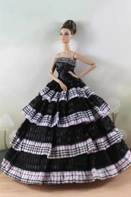 Handmade BABI Doll Clothes Dress Gown for 11.5 inch doll&body 1/6 #01
