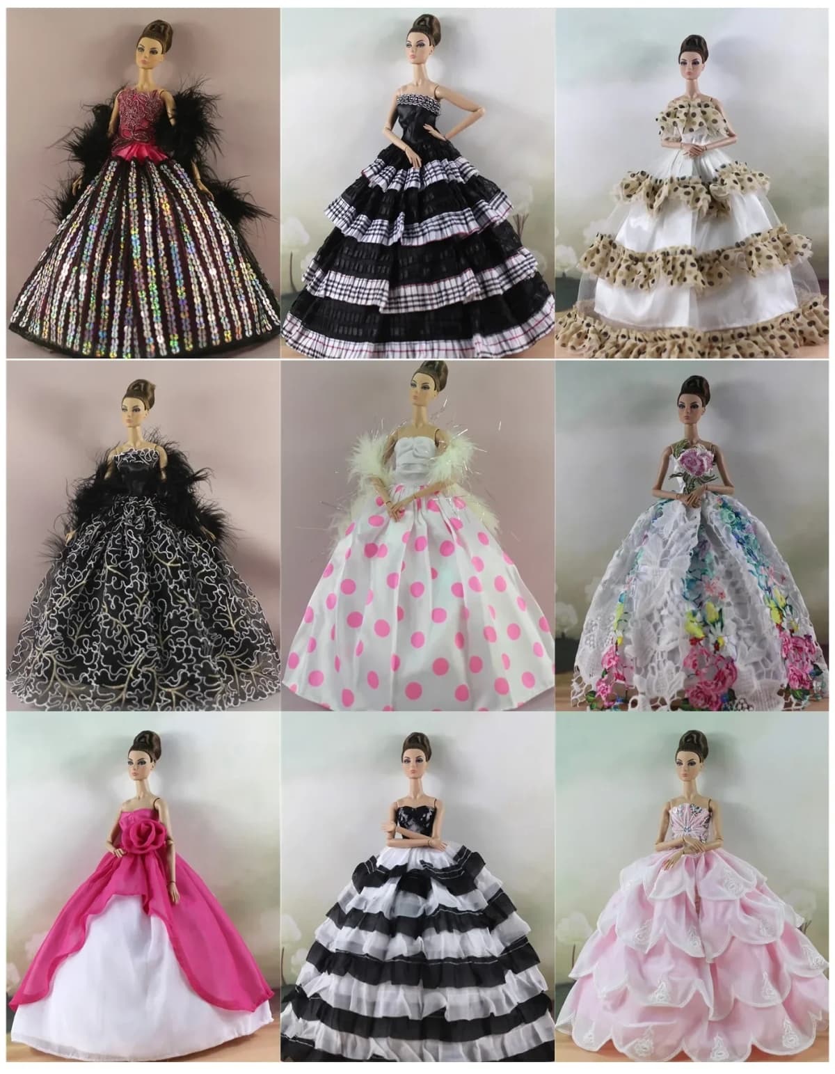 Handmade BABI Doll Clothes Dress Gown for 11.5 inch doll&body 1/6 #01