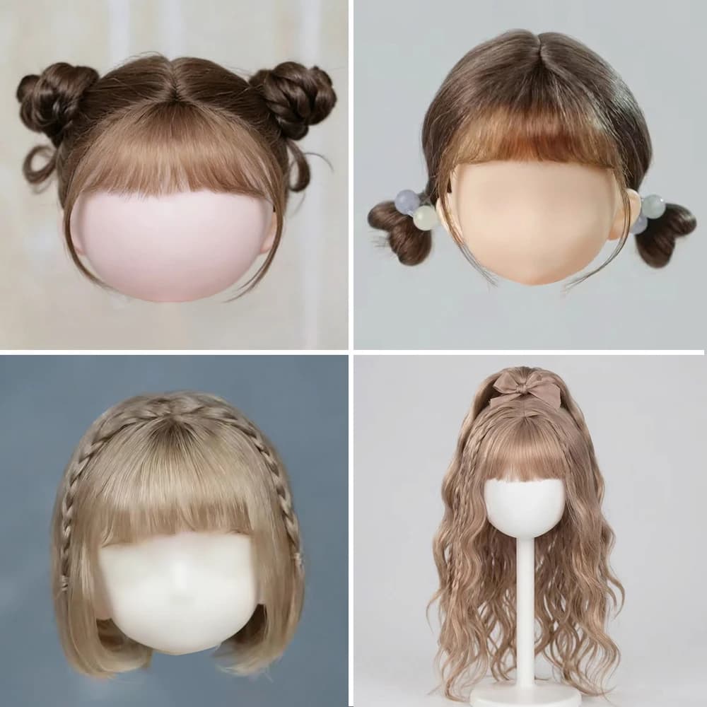 30cm Doll Wig Bangs Ponytail Curly Soft Mohair Wig Suitable for1/6BJD Doll Wig Toy Accessories 6-7 Inches Hair