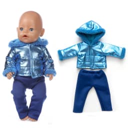 Hot Winter Clothes Suit Fit For 43cm Doll Warm Jackets+Pants 17Inch Doll Accessories Children Best Gift